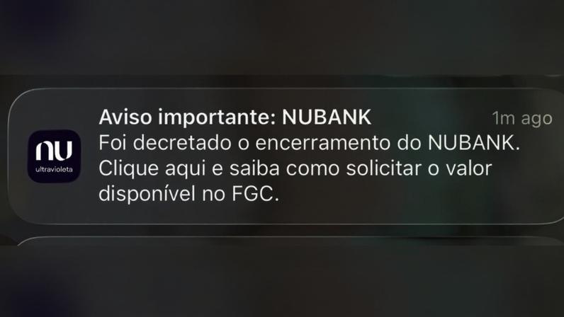 Nubank admite falha bizarra em mensagem sobre liquidação