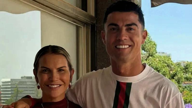 Cristiano Ronaldo com a irmã, Kátia Aveiro (Instagram/Reprodução)