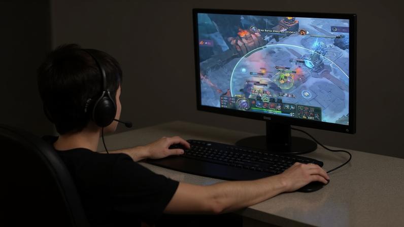 Arte de uma criança jogando League of Legends