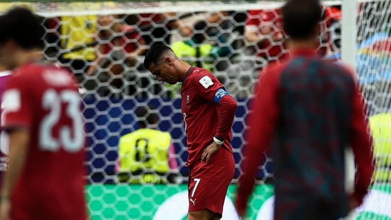 Cristiano Ronaldo lamenta ataque perdido em Portugal x RD Congo na Copa do Mundo — Foto: Reuters