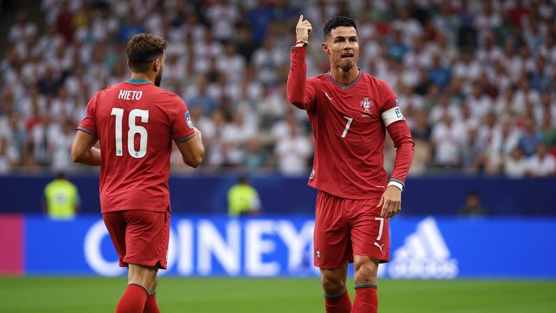 Cristiano Ronaldo comemora gol de Portugal contra Uzbequistão pela Copa do Mundo 2026