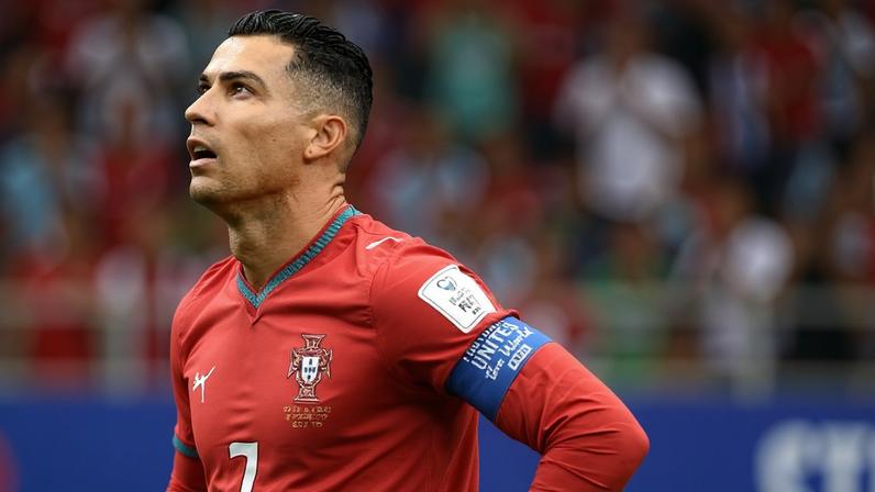 Cristiano Ronaldo, de Portugal, em jogo contra RD Congo pela Copa do Mundo