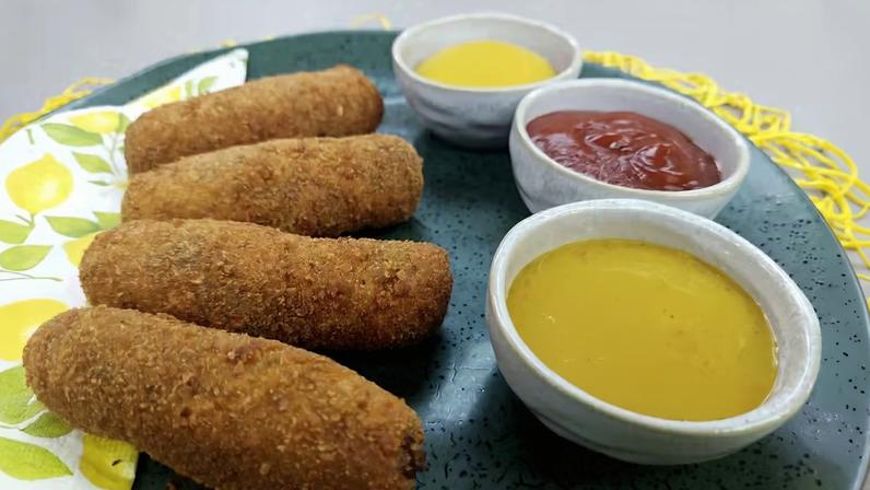 Croquete de carne cremoso à moda alemã — Foto: Caio Mendonça/Globo