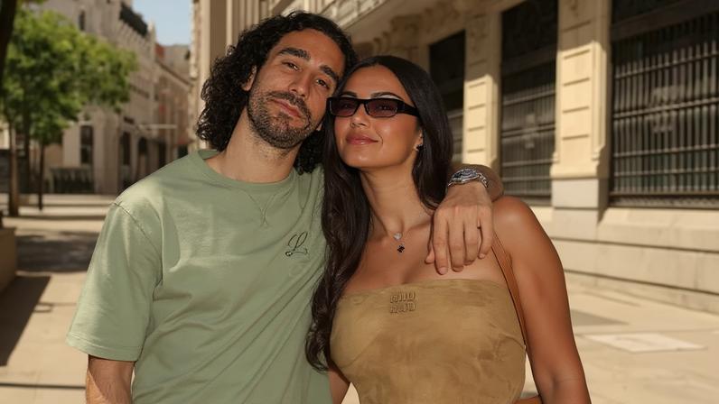 Foto colorida de Cucurella e Claudia Rodríguez - Metrópoles