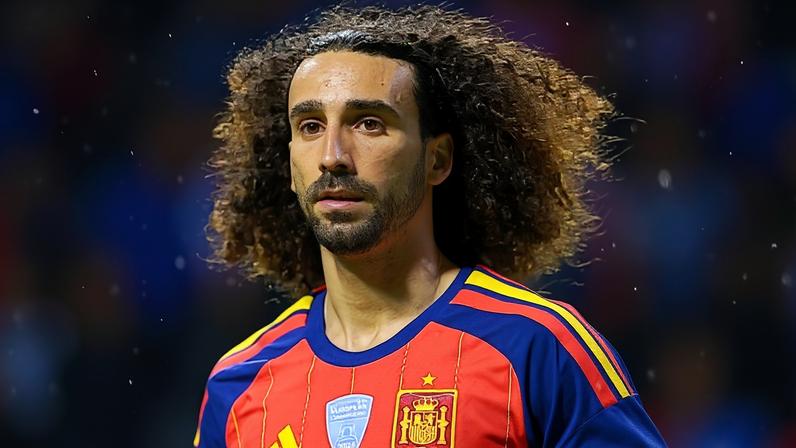 Cucurella, lateral da Espanha, durante amistoso contra o Peru antes da Copa do Mundo