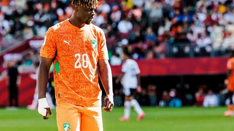 Emmanuel Agbadou (Costa do Marfim) durante jogo contra a Alemanha, no dia 20.06.2026.