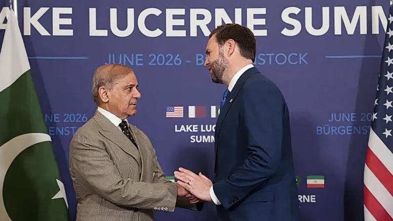 Vice-President JD Vance greeted Pakistan's Prime Minister Shehbaz Sharif ahead of the talks on Sunday