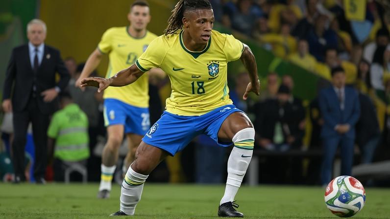 Danilo do Botafogo em atuação pela seleção brasileira contra o Panamá