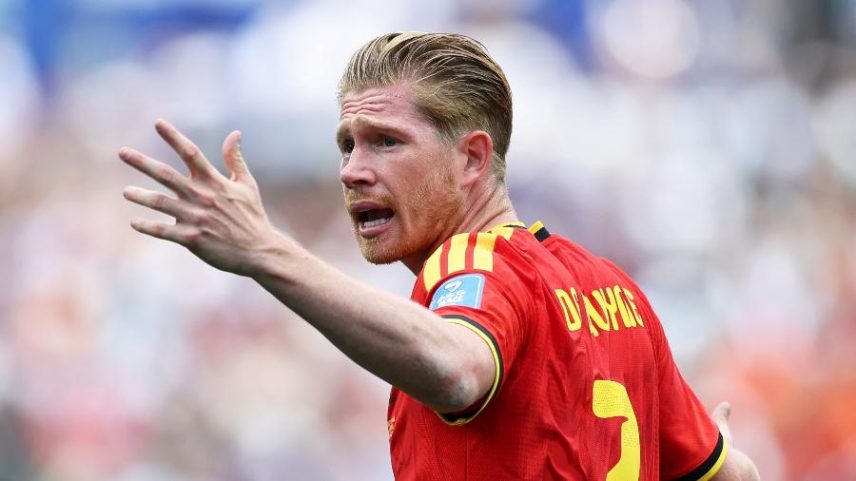 De Bruyne em ação durante Bélgica x Irã, jogo da Copa do Mundo
