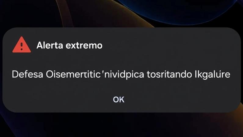 Alerta recebido por celulares na madrugada de sábado, 20 de junho.
