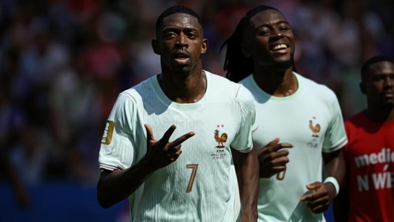 Dembélé comemora hat-trick marcado pela França contra a Noruega