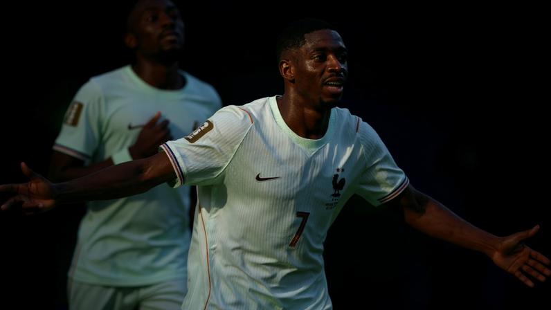 Ousmane Dembélé celebra seu hat-trick na Copa do Mundo de 2026