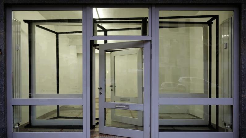 Installation view of Oscar Tuazon, 'dépendance', at dépendance, Brussels in 2013.