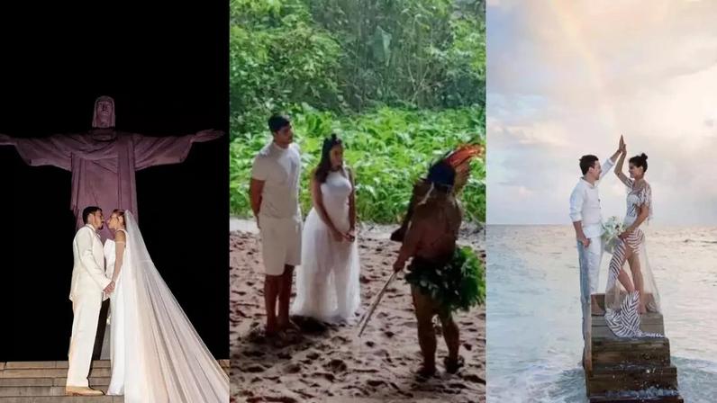 Locais de casamento de famosos, do Cristo Redentor à Floresta Amazônica