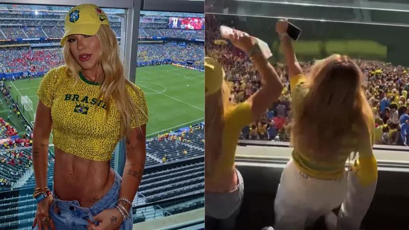 Virginia Fonseca comemora gol de Vini Jr.