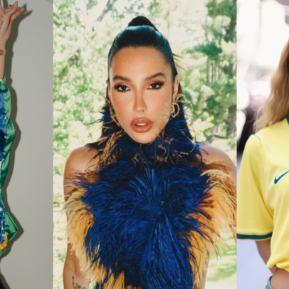 Esposas de jogadores apostam em looks variados, de camisas da Seleção a plumas