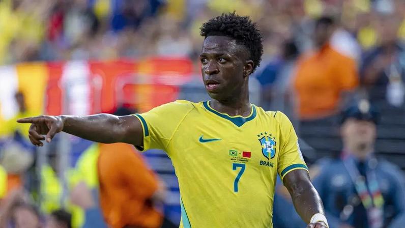 Vini Jr. em jogo contra o Marrocos