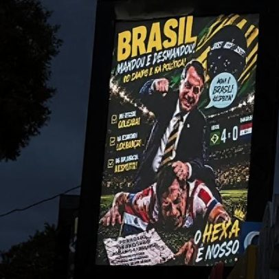 Paraguai retira 57 painéis com imagem gerada por IA de Bolsonaro agredindo Gómez