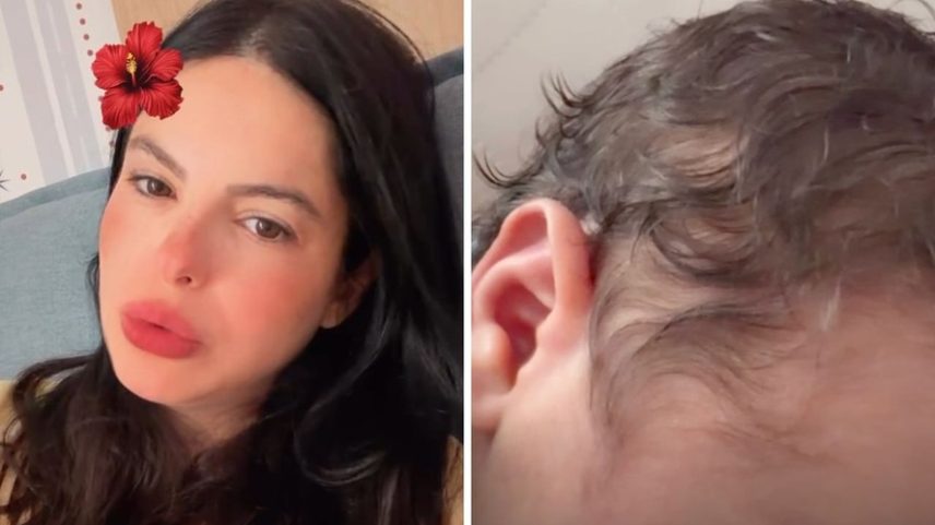 Cabeludo e 'reclamão': Sthefany Brito revela as primeiras impressões do filho recém-nascido — Foto: Reprodução/ Instagram