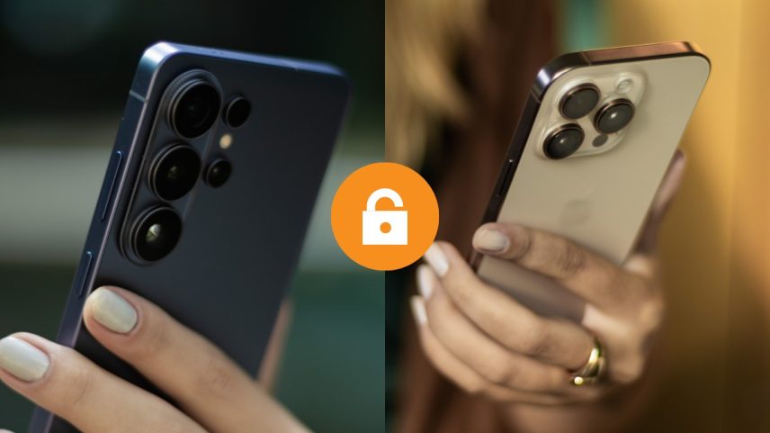 O que as marcas fazem para deixar seu celular seguro? Na imagem, Galaxy S26 Ultra e iPhone 16 Pro — Foto: Arte/TechTudo