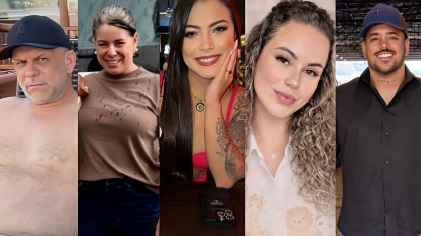 Da esquerda para direita: Mario Sergio Nunes, Maria Lourdetis Ferreira Silva Nunes, Brenda da Silva Nunes, Bruna Nunes e Rhanniery Nunes Graciano — Foto: Reprodução/Redes Sociais