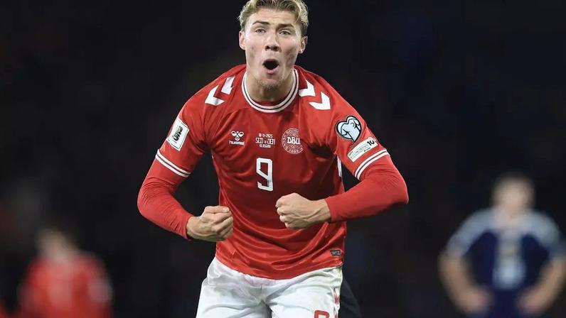 Rasmus Hojlund é uma das estrelas da Dinamarca