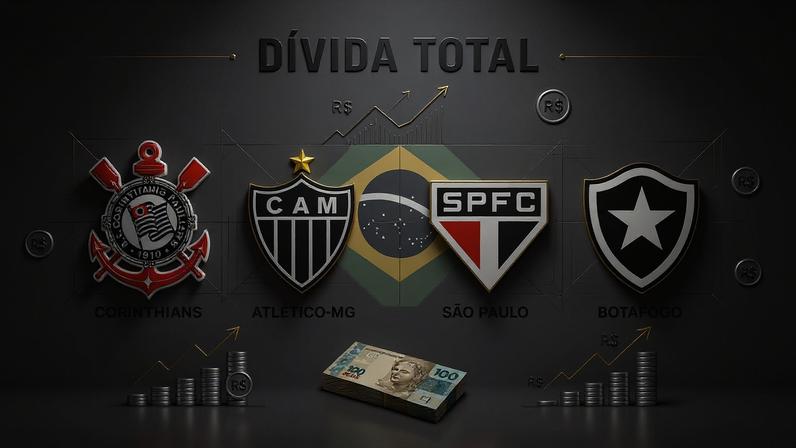 Dívida total dos clubes de acordo com balanços de 2025 — Foto: Arte IA