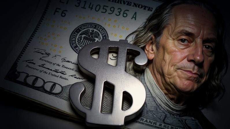 Imagem de uma nota de dólar com um cifrão sobre ela - Metrópoles