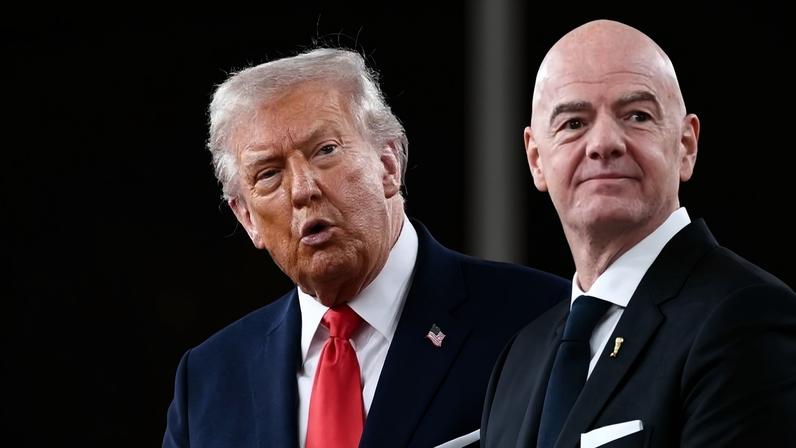 Donald Trump, presidente dos EUA, e Gianni Infantino, presidente da Fifa: americano não confirma presença nos jogos inaugurais