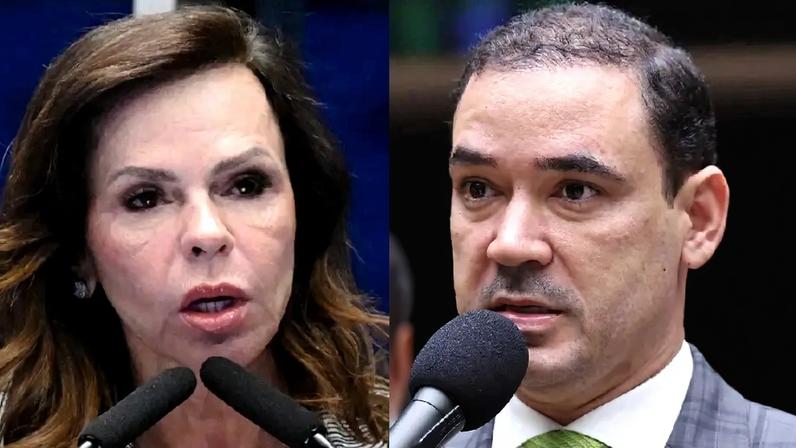 A senadora Dorinha Seabra (União Brasil); e o deputado federal Vicentinho Júnior (PSDB), ambos pré-candidatos ao governo do Tocantins em 2026