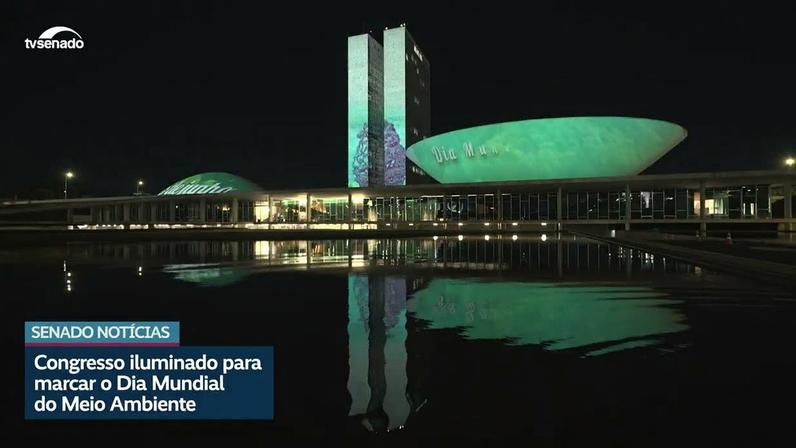 Em alusão ao Dia Mundial do Meio Ambiente, celebrado na sexta-feira (5), o Congresso Nacional recebeu uma projeção especial para a relevância das pautas socioambientais e a urgência de ações voltadas à preservação do patrimônio natural.