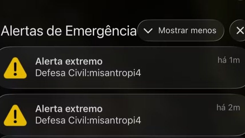 “Alerta extremo” falso da Defesa Civil chega a moradores de SP, RJ, PR, BA e DF