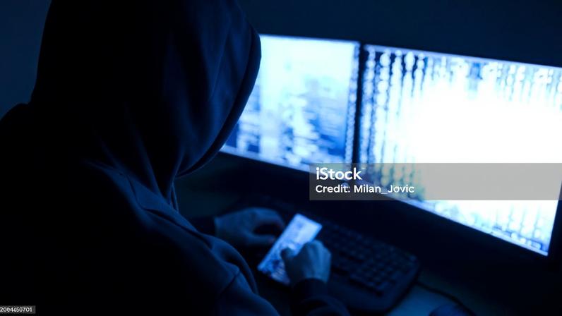 Hacker attacking internet