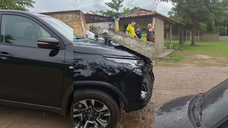 Microburst: microexplosão atmosférica derruba árvores, postes e causa prejuízos no PI; veja vídeo — Foto: Montagem g1 PI/ Divulgação
