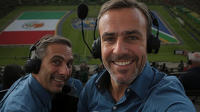 O narrador Gustavo Villani e o comentarista Roger Flores conduziram a transmissão do jogo de abertura da Copa 2026
