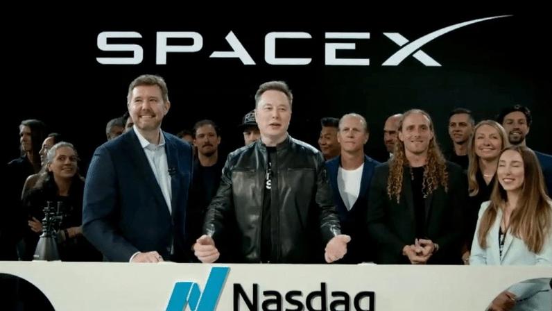 Elon Musk, na estreia das ações da SpaceX na Bolsa eletrônica Nasdaq
