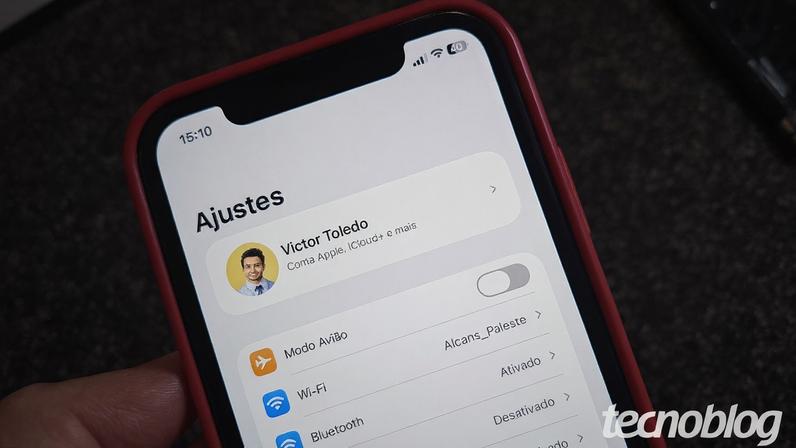Acessando os ajustes do iPhone e as configurações do iCloud