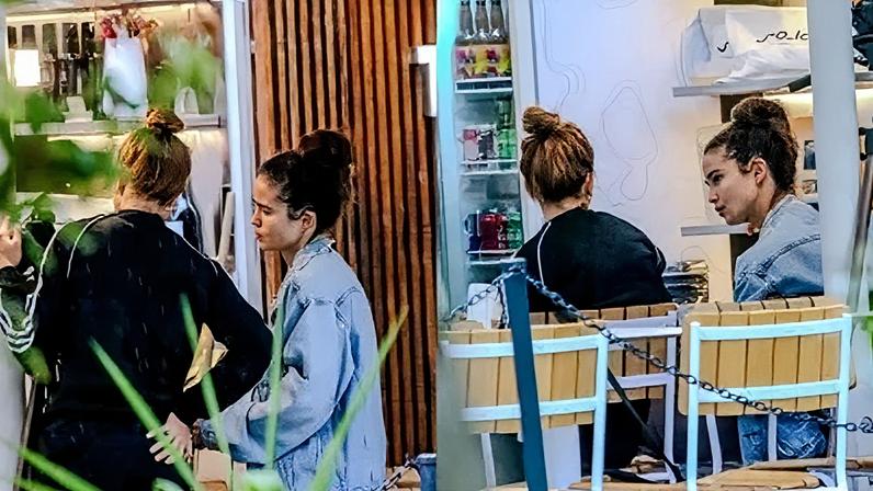 Emilie Rey e Nanda Costa foram flagradas em passeio pela zona sul do Rio de Janeiro