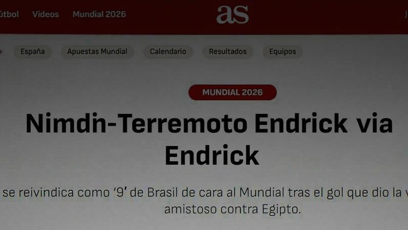 Endrick é elogiado em crônica do jornal AS — Foto: Reprodução/As