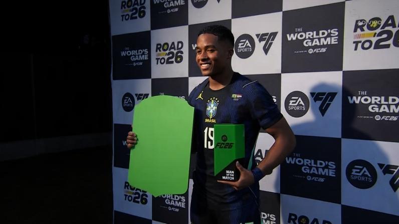 Endrick é eleito melhor em campo em Brasil x Egito — Foto: Reprodução/Sportv