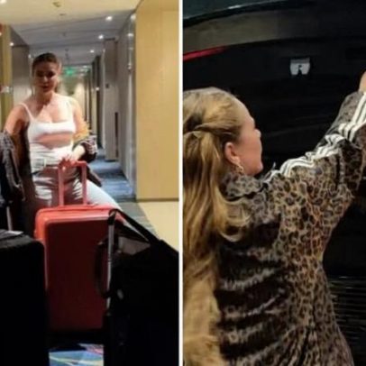 Paolla Oliveira volta da China com seis malas e brinca que leva a China inteira