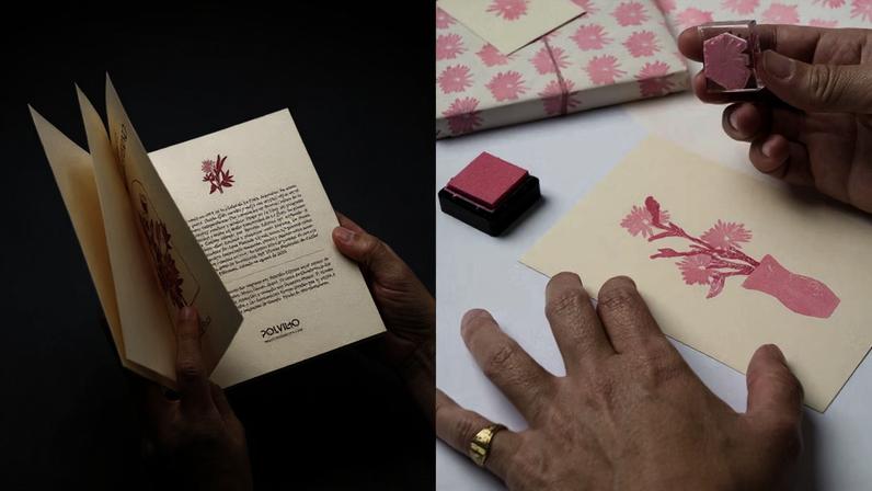 Detalhe do livro 'Como um Jardim Eterno', de Glenda Pocai, e de produtos associados lançados pela Polvilho Edições