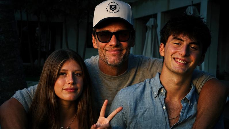 Tom Brady e os filhos, Vivian Lake e Benjamin Rein