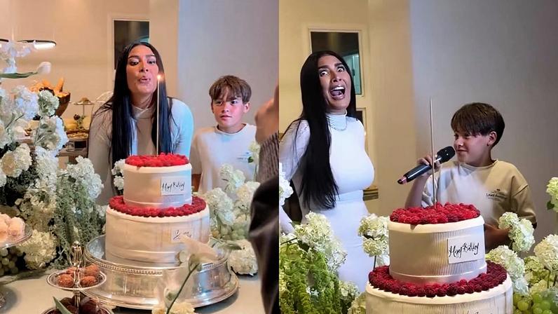 Simaria celebra 44 anos e filho faz pedido inusitado; assista