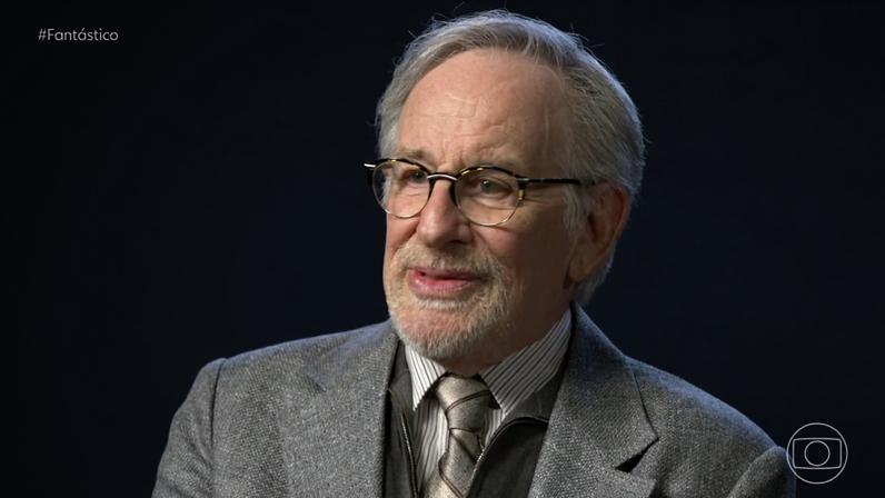 O diretor Steven Spielberg durante entrevista ao Fantástico