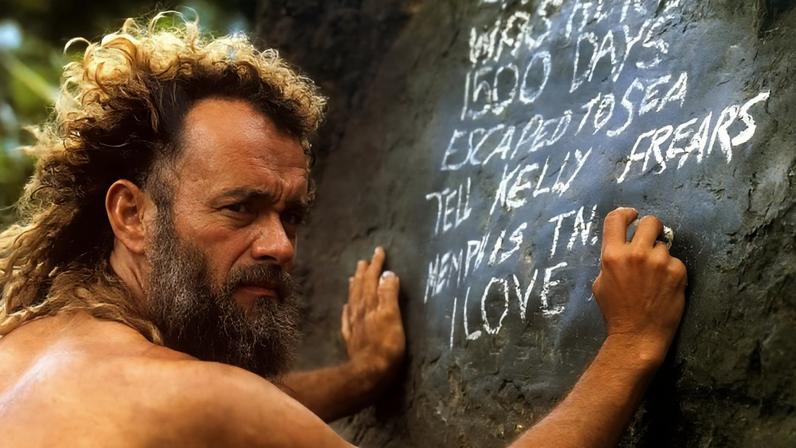 Tom Hanks em cena do filme Náufrago