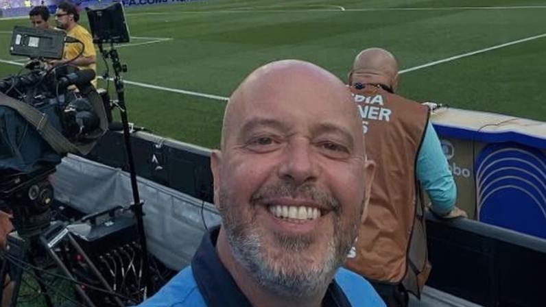 Escobar durante a cobertura da Copa na Globo