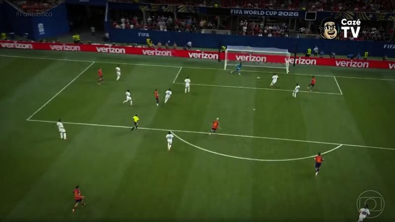Espanha goleia a Arábia Saudita com primeiro gol de Lamine Yamal em uma Copa do Mundo — Foto: Fantástico