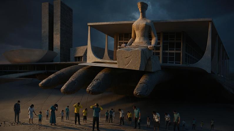 Nisbet chamou de democracia totalitária – e o termo merece ser levado a sério, não como hipérbole retórica, mas como descrição de um regime em que a participação formal coexiste com a dependência real. (Foto: Imagem criada utilizando Open AI/Gazeta do Povo)