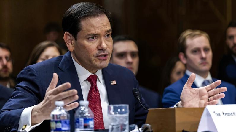 O secretário de Estado dos EUA, Marco Rubio, durante audiência no Congresso americano nesta quarta (3). (Foto: SHAWN THEW/EFE/EPA)